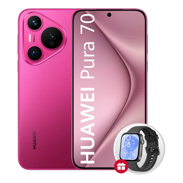 Celular Huawei Pura 70 12+256 Gb + Watch Fit 3 Rosa