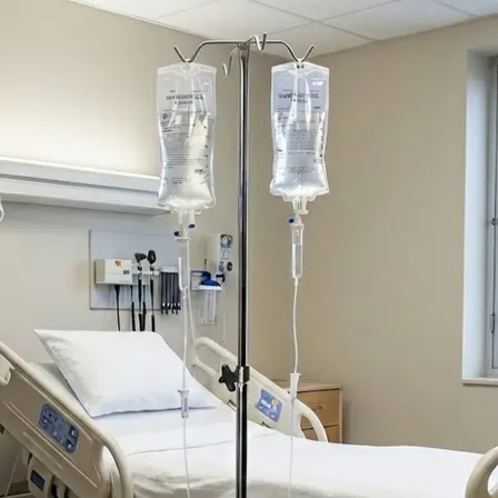 Móvel Suporte Para Soro Inox / Manípulo Resistente Com Rodas