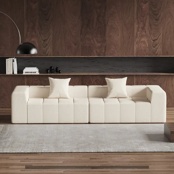 Moderna Minimalista Sofa Cama Color Blanco Comprimida Sillón