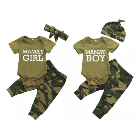 Conjunto De Bebe Militar Ropa De Bebe Body+pantalon+gorro