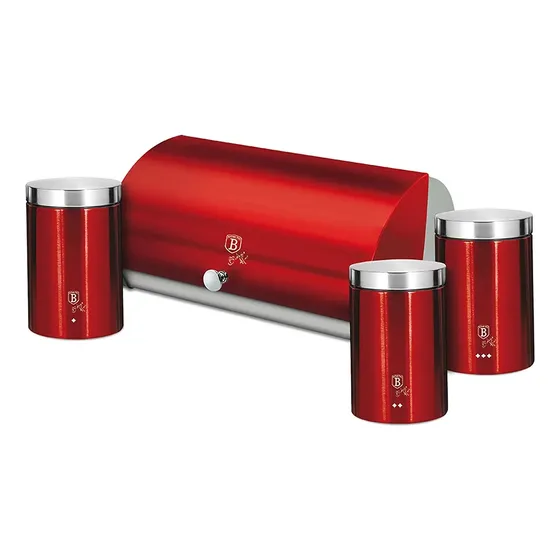 Panera De Mesa + Juego De 3 Botes Cocina Almacenaje S Deluxe
