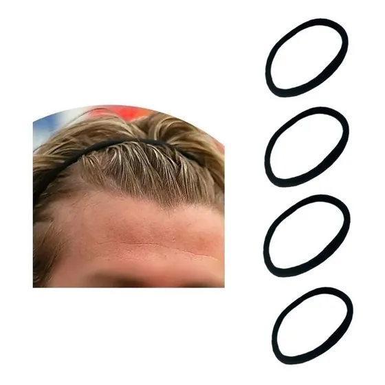 4 Elástico Faixa De Cabelo Masculina Beckham Preta