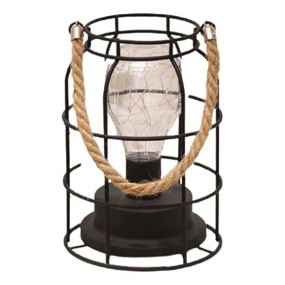 Lanterna Led De Metal Alimentada Por Bateria Com Led Edsion