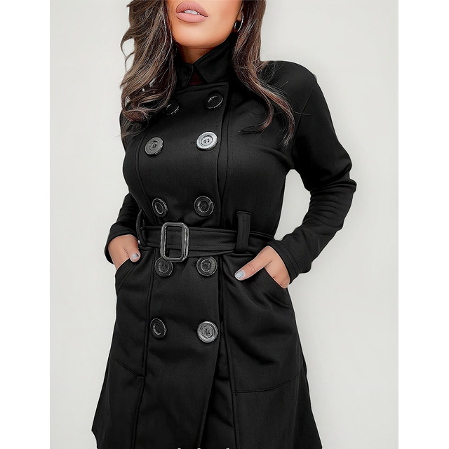 Sobretudo Feminino C/ Botões Casaco De Frio Grosso Inverno Sobretudo Feminino C/ Botões Casaco De Frio Grosso Inverno