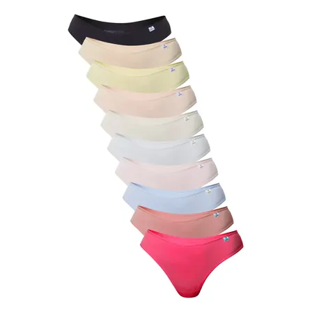 Kit Com 10 Calcinhas Feminina Biquíni Microfibra Delrio Pink, Algodão Doce, Azul, Branco, Vanila, Preto, Pessego, Areia, Rosa, Nature Liso G