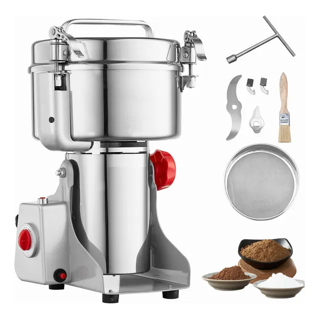 Molino Pulverizador Cafe Granos 2500 Gramos 5 Hp Plateado