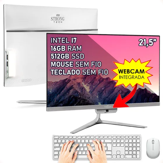 All In One Intel I7 16gb Ssd 512gb 21,5  Full Hd Strong Tech