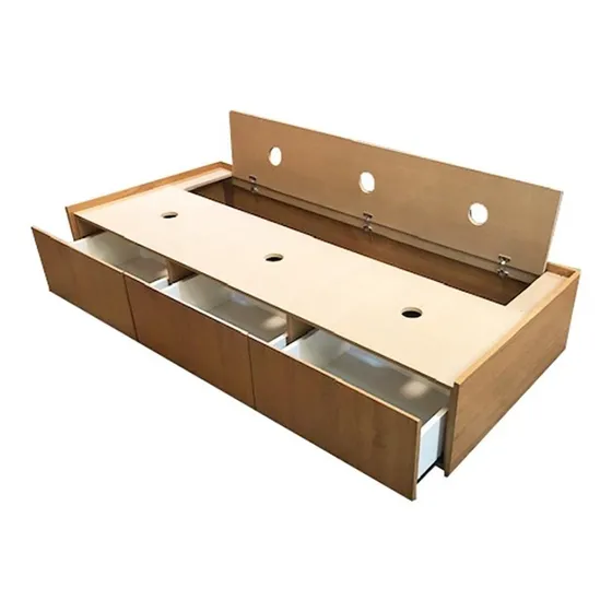 Base Box Sommier  Plaza Y Media 3 Cajones Con Baulera