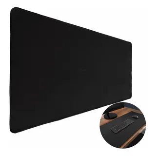 Mouse Pad Gamer Grande Preto Liso Sem Estampa Costurada Mouse Pad Gamer Grande Preto Liso Sem Estampa Costurada