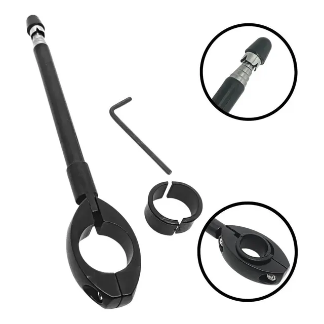 Antena Corta Linha Pipa Retrátil Inox Preta Atec