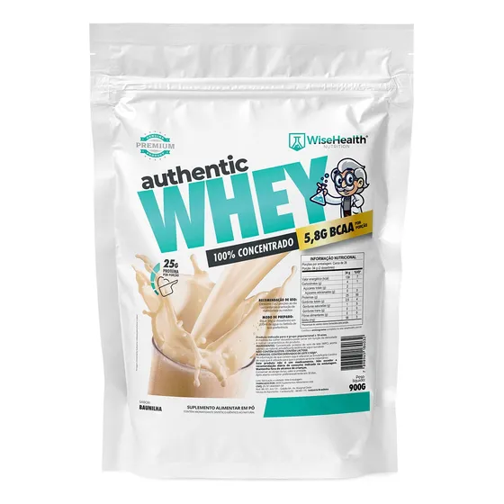 100% Whey Protein Concentrado Authentic (900g) - Wisehealth