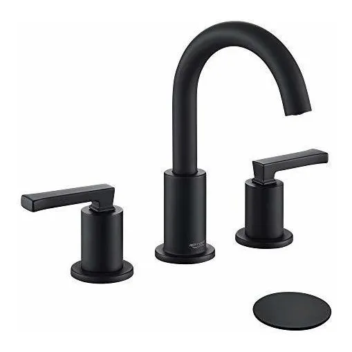 Grifo Baño Generalizado 8.0 In Color Negro Mate 2 Asa 3 Agua