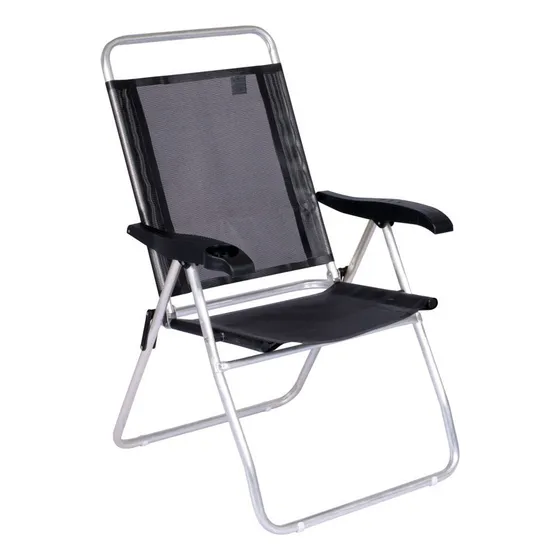Silla reclinable Mor Boreal de aluminio negro, 2166, color negro