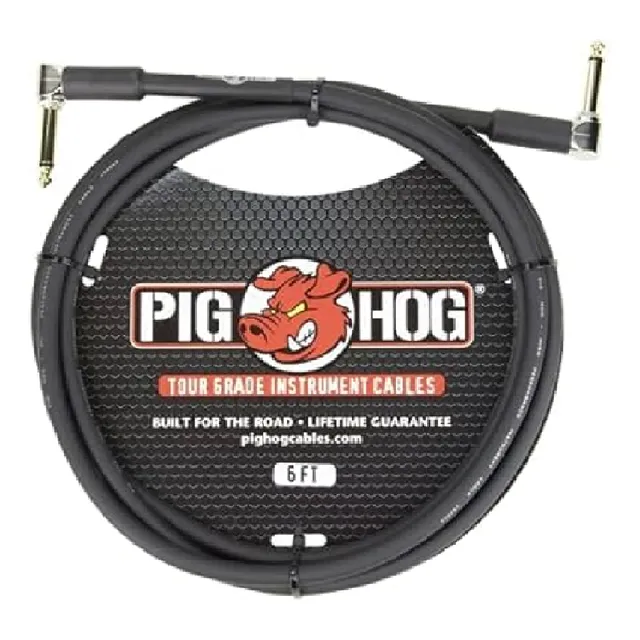 Cable de 1 Plug plug a 1 Plug plug Pig Hog PH6RR negro de 1.82m