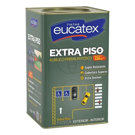 Tinta Acrilica Cinza Eucatex Extra Piso Acabamento Fosco
