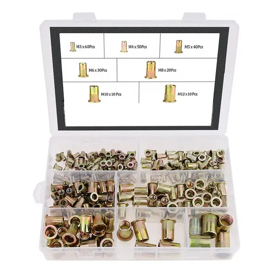 Kit De Tuercas Remachables Roscadas M3-m12 Acero Al Carbono