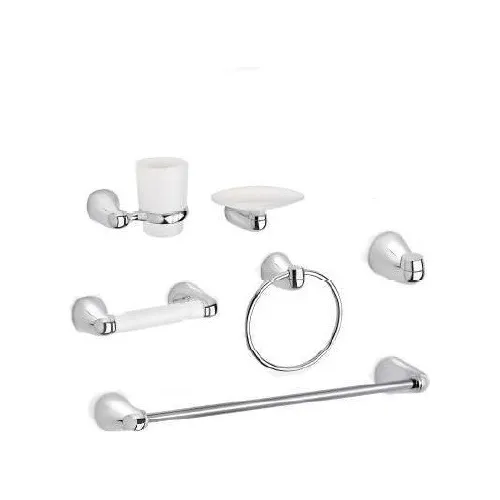 Accesorios Para Baño Plastico Cromado 6 Pzas Aluvia Corona