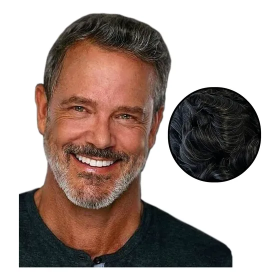 Prótese Capilar Masculina Humana Injetada Com Base Micropele
