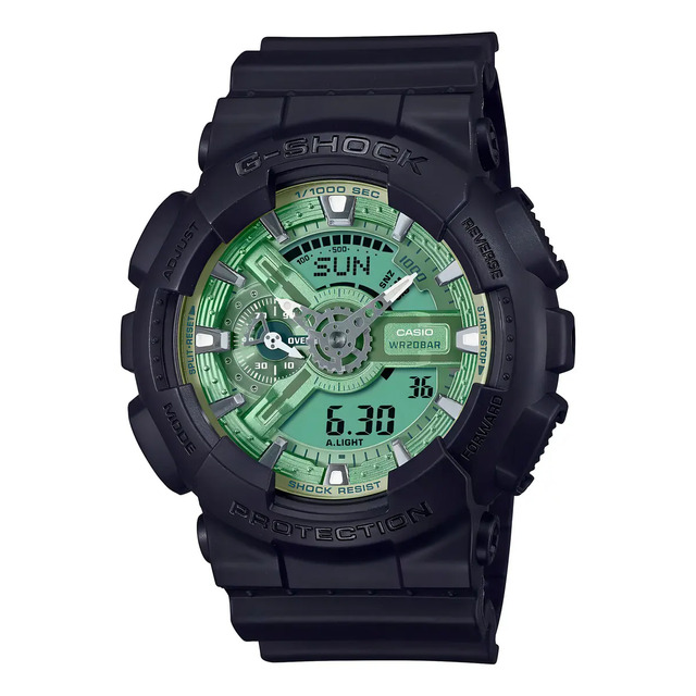 Relógio Preto De Resina G-shock Ga-110cd-1a3 Para Homem Verde Relógio Preto De Resina G-shock Ga-110cd-1a3 Para Homem Verde