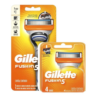 Kit Aparelho Gillette Fusion 5 + 4 Cargas Kit Aparelho Gillette Fusion 5 + 4 Cargas