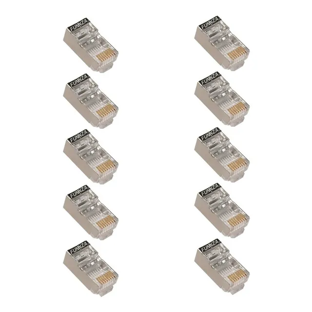 Conector Macho Rj45 Ftp Cat6 Metálico / 10 Unidades