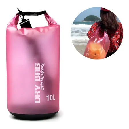 Saco Estanque Impermeável 10 Litros Bh Trekking Rosa Com Alça Pvc 250d