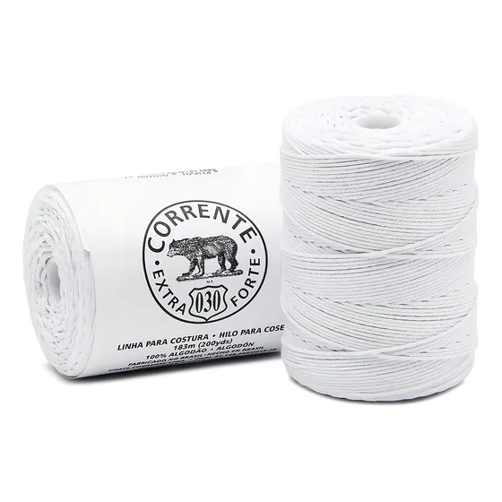 Linha Cordone Urso Glacê Extra Forte Coats 030 100% Algodão Cor Branco