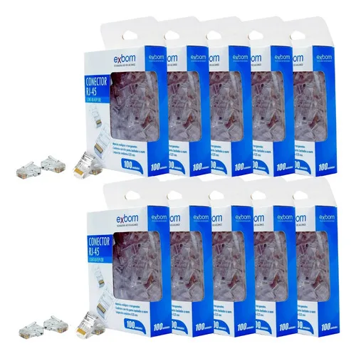 Conector CONT-RJ45P1K Cristal Cat5e Ethernet 1000 Unidades