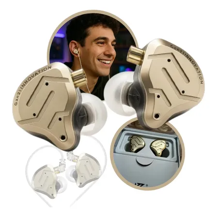 Fone KZ ZSN Pro 2 In-Ear Gamer Com Cancelamento de Ruído e Graves Ajustados Sem Microfone