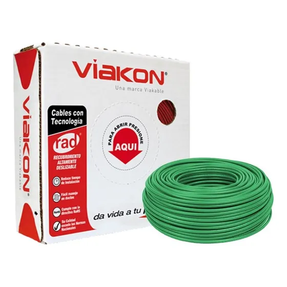 Cable Viakon Thwn Cal.10 Cmty Verde C/100mts Verde
