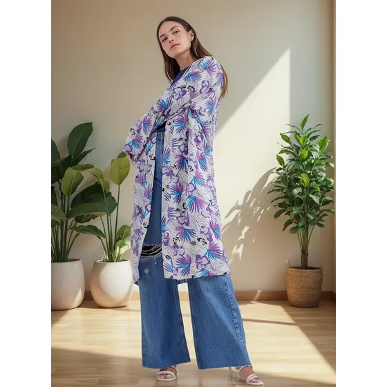 Chaqueta Mujer Ostu Kimono Blanco Viscosa 40080171-197