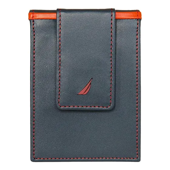 Cartera Rfid Con Bolsillo Frontal De Cuero Genuino Nautic...