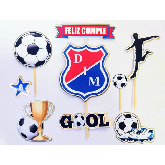 Decoración Torta Equipos De Futbol, Decoración Para Ponqué