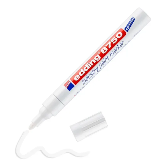 Marcador Edding 8750 Tinta Opaca Industrial Aluminio 2-4mm Color Blanco