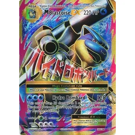 Mega Blastoise Ex 102/108 Full Art Ultra Raro Pokemon Tcg