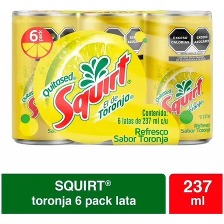 Refresco Squirt Sabor Toronja 237ml Lata Pack X6