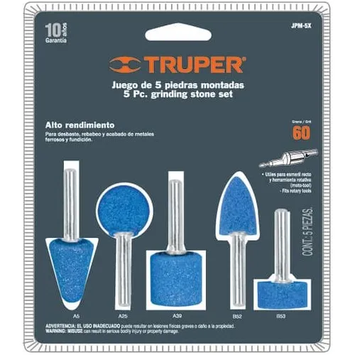 Juego De Piedra 5 Piezas Eje  1/4 Truper (12444)