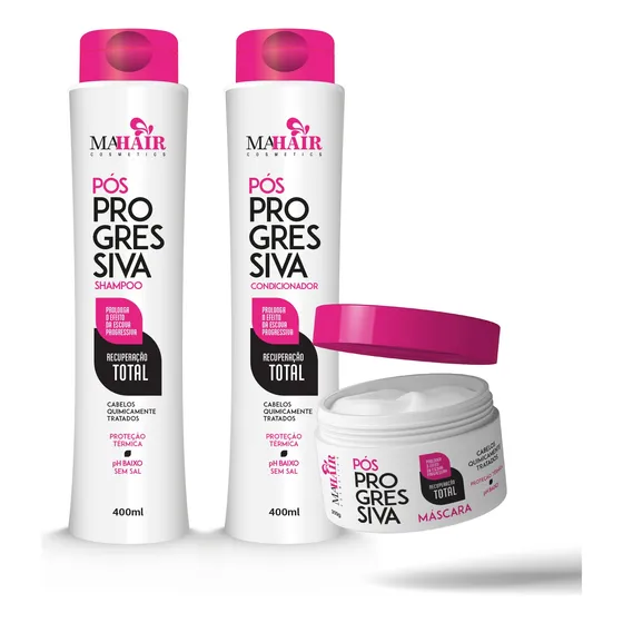 2 Kit Tratamento Capilar C/6 Produtos Pós Progressiva Mahair