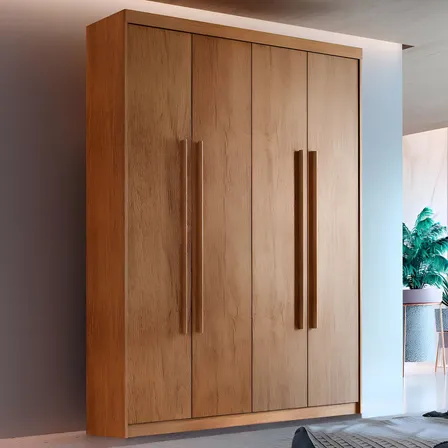 Guarda Roupa Solteiro Heros 4 Portas E 2 Gavetas Moderna Cor Marrom