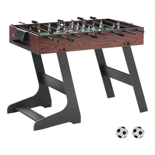 Mesa De Futbolín Plegable London – Tablero De DM De 12 Mm, 2 Pelotas, Barras De Acero De 13 Mm Y Marcador De Goles – 121x105x83,5 Cm – Fácil De Guardar Y Montar Sin Herramientas