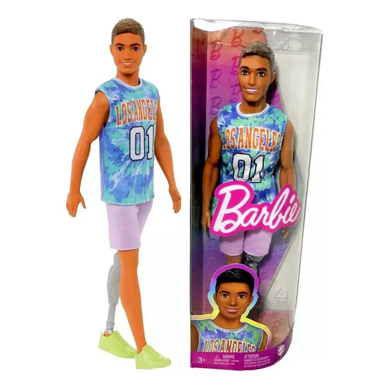 Muñeco Ken Fashionistas con prótesis de pierna, muñeca número 212, ropa de moda y zapatillas verdes, Mattel Toys