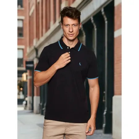 Camisa Polo Reserva Masculino Preto Curta 100% Algodão Preto N/a G Lisa