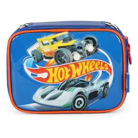 Estojo 100 Lápis Hot Wheels Com Elásticos Escolar Meninos