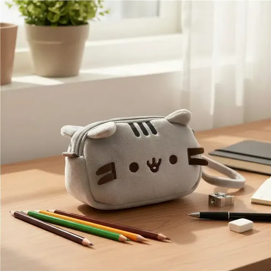 Estuche Escolar Con Diseño De Gato Grande