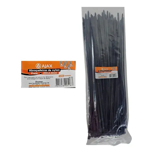Abraçadeira De Nylon 4,8x300mm Com 100 Unidades Flex Lotus Cor