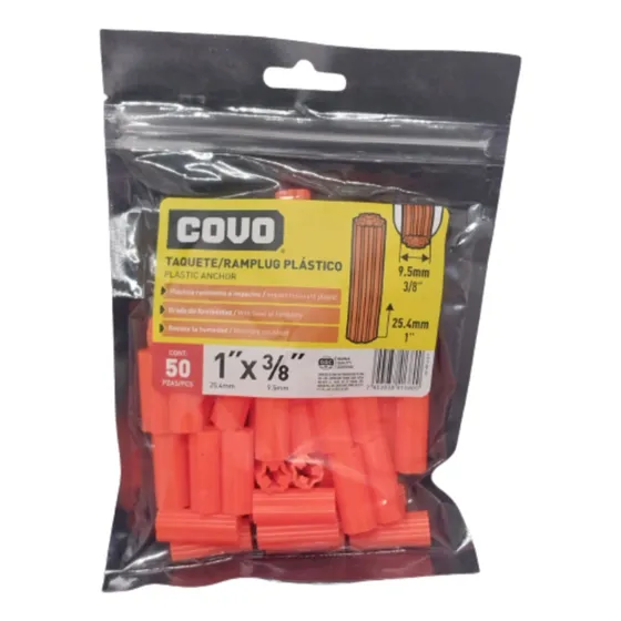 Ramplug Anaranjado Plástico Por Bolsa 50 Unid 