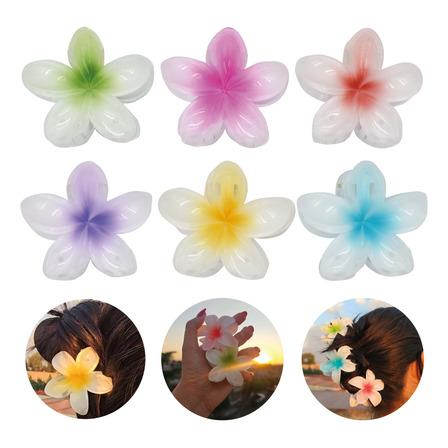 12 Pinzas Para El Pelo Forma De Flor De Plumeria Hawaiana 12 Pinzas Para El Pelo Forma De Flor De Plumeria Hawaiana