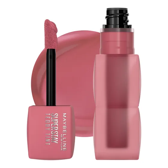 Maybelline Tinta para labios Super Stay Teddy Tint Tono Kneehigh, 4.2ml - Tinta multiusos de larga duración, efecto mate difuminado hasta por 12H, textura suave a los labios, sin transferencias