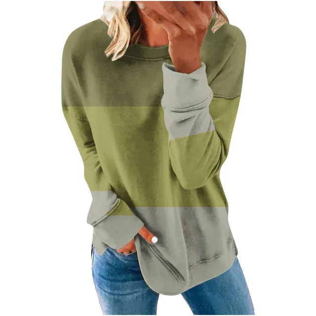 Sudadera Cuello Redondo Contraste Casual Manga Larga Jersey