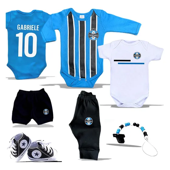 Kit Bebê Nome Personalizado Grêmio Maternidade Mesversário